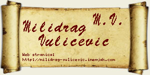 Milidrag Vulićević vizit kartica